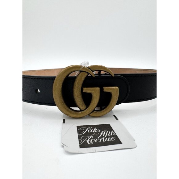 Gucci 55cm Black Leather Double GG Belt Size Small - Picture 9 of 14